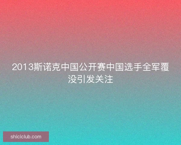 2013斯诺克中国公开赛中国选手全军覆没引发关注