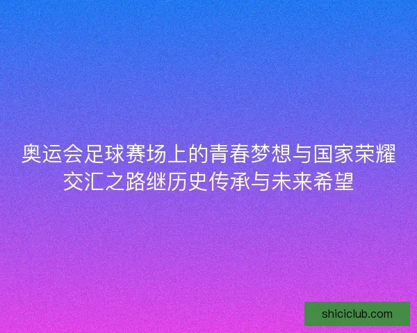 奥运会足球赛场上的青春梦想与国家荣耀交汇之路继历史传承与未来希望